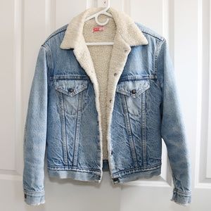 levi jean jacket with wool lining